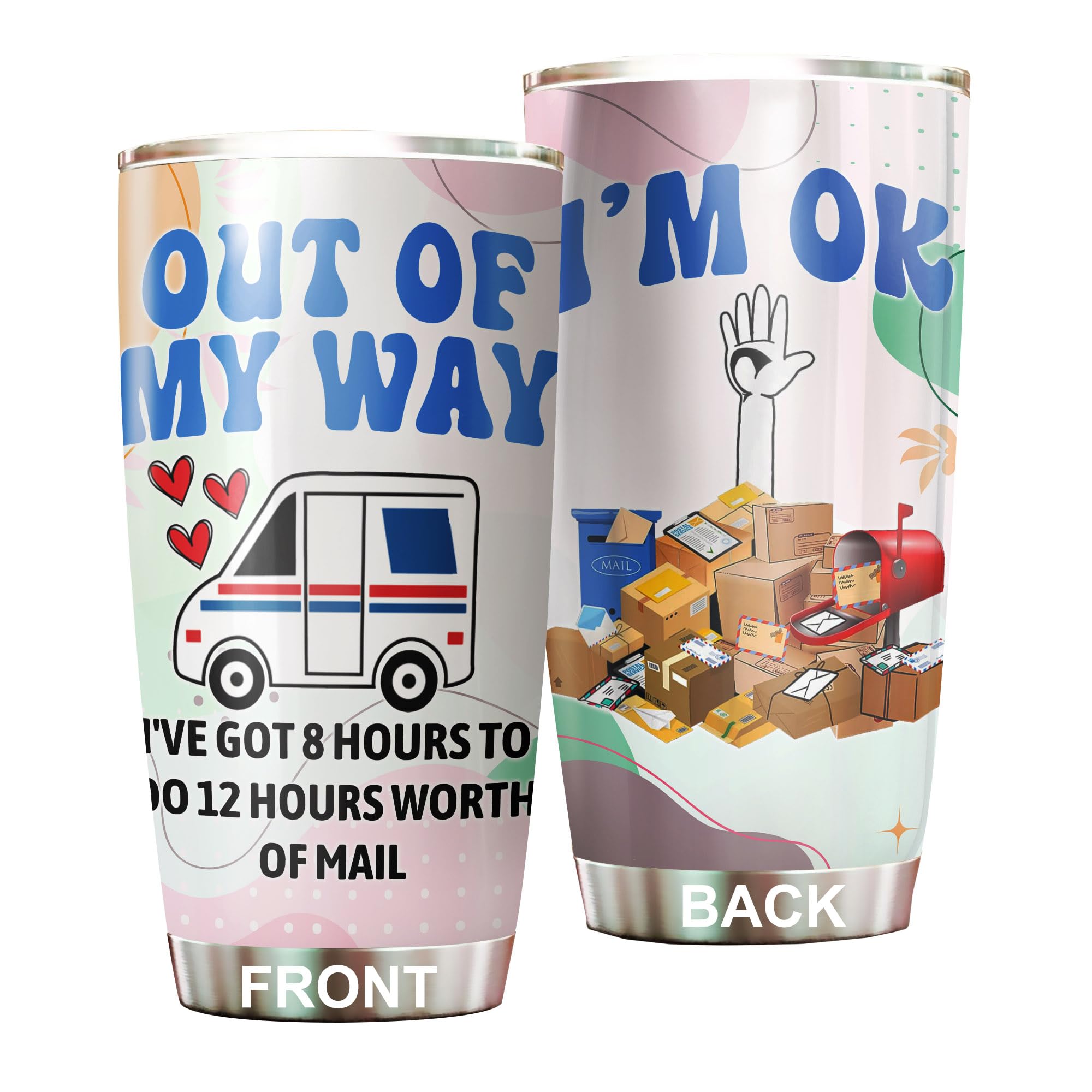 MEDROC Mail Carrier Tumbler Stainless Steel 20oz, Funny Post Office Gifts for Employees Christmas, National Postal Workers Day Gifts For Staffs Women