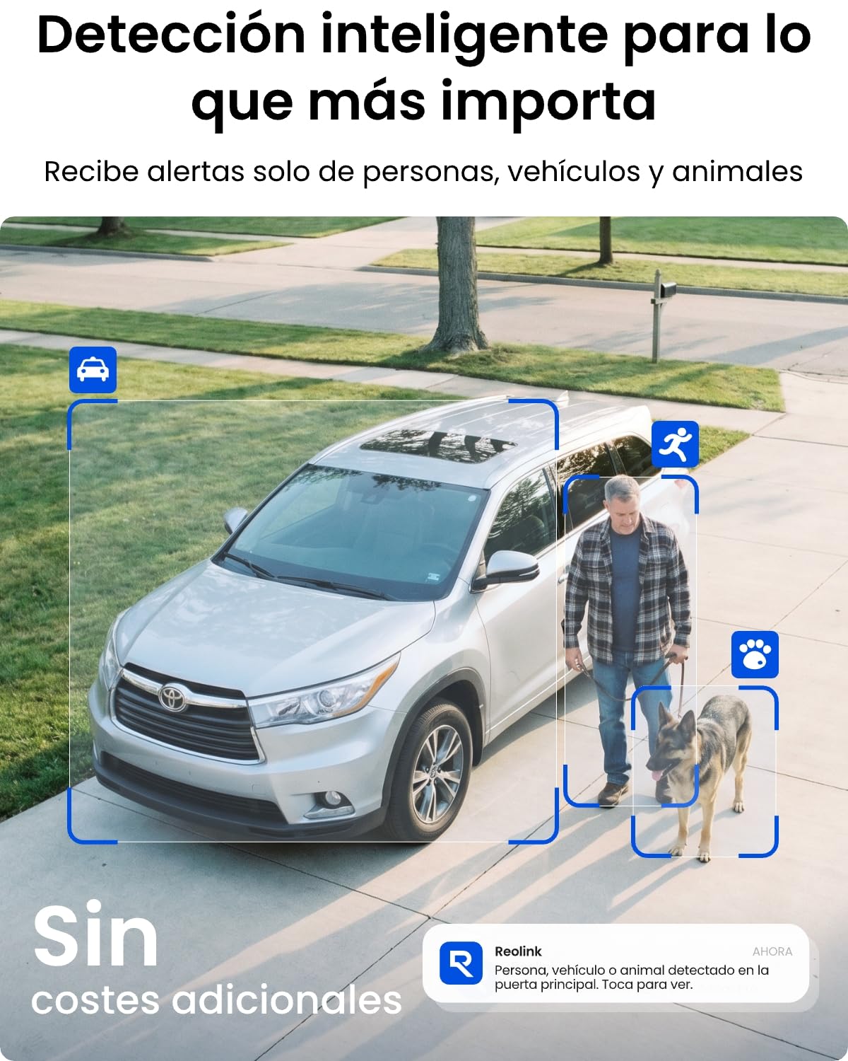 Reolink 5MP Camara Vigilancia WiFi Exterior, 2.4/5GHz Cámara IP, Detección de Personas/Vehículos/Animales, IP67 Impermeable, Vision Nocturna, Ranura para Tarjeta Micro SD, Lapso de Tiempo, RLC-510WA