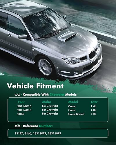 Miniatura 6 de SCITOO Radiador de refrigeración del motor 13197 compatible con Chevrolet para Chevy Cruze 2011 2012 2013 2014 2015 2016, Cruze Limited 2016, 1.4L