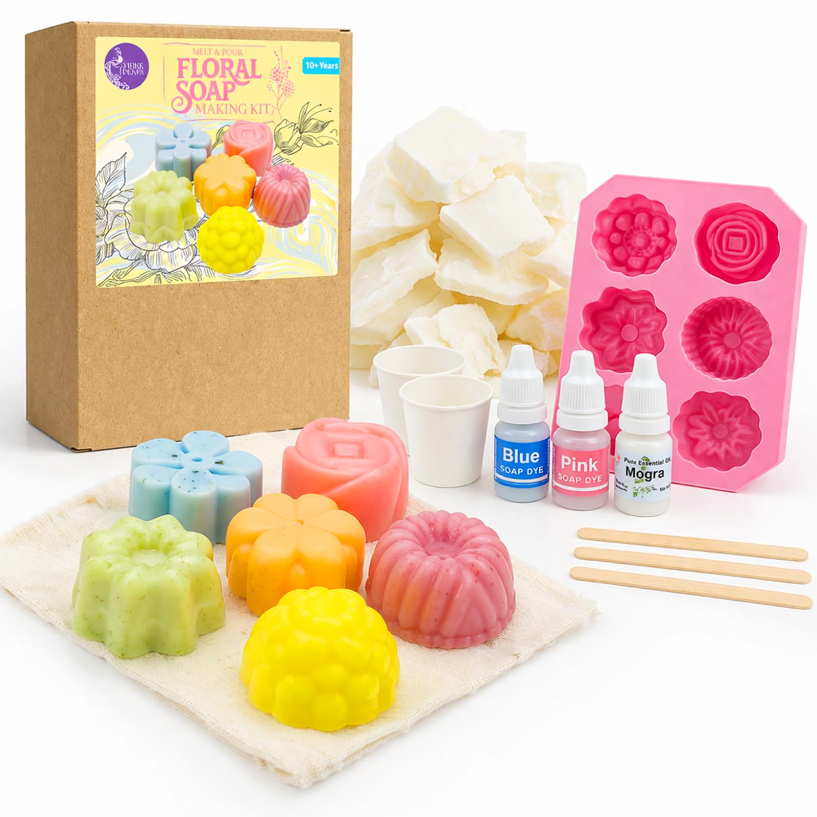 Asian Hobby Crafts Floral Soap Making Kit for Kids – DIY Soap Craft & Activity with Silicone Molds, Natural Soap Base | STEM Science Learning Kit, Educational Hands-On Fun, Creative Birthday Gift for Boys & Girls Ages+-image-44