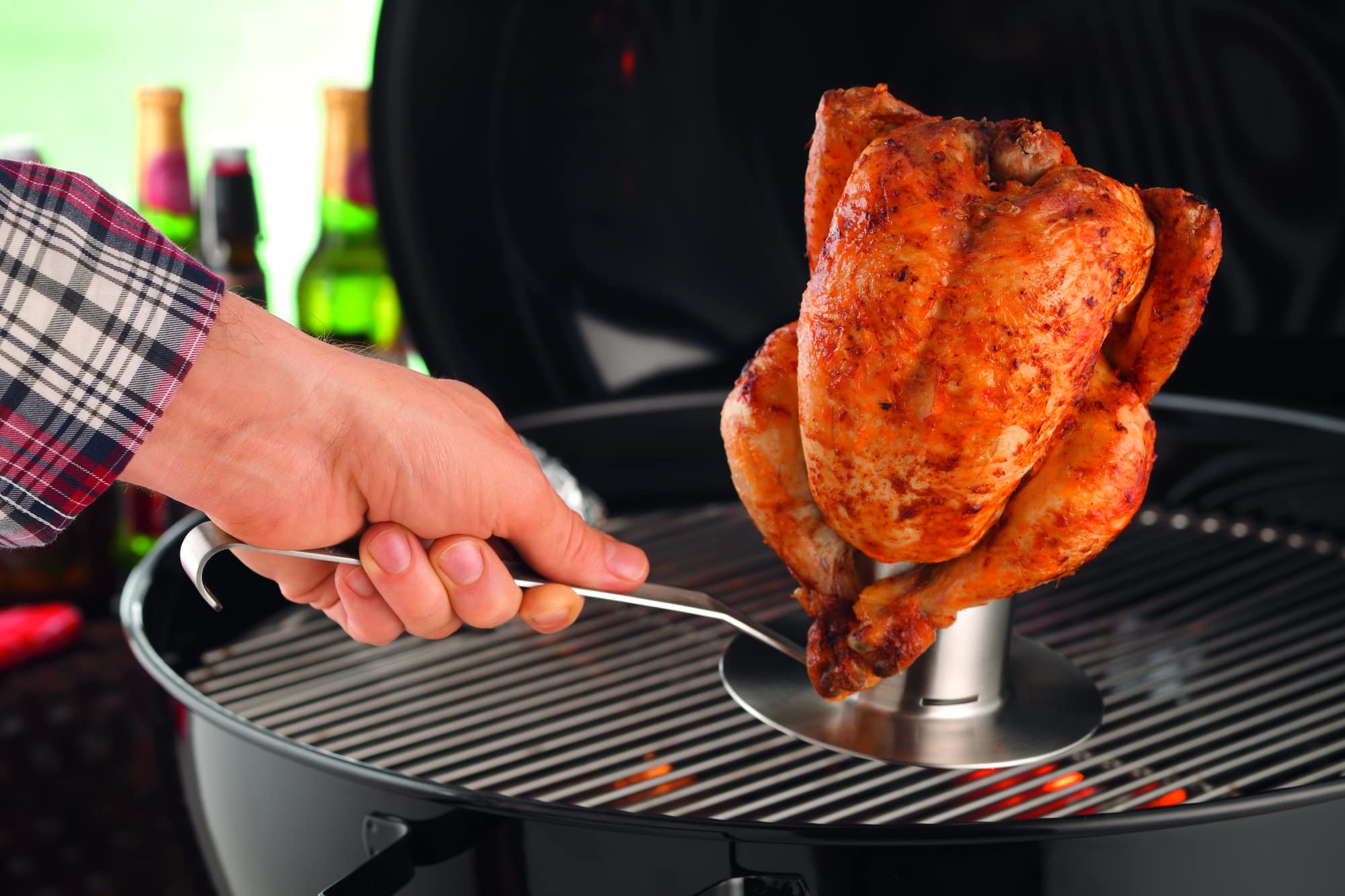 RÖSLE Rôtissoire - Insert en Inox 18/10 pour la Préparation d’un Poulet ou d’un Canard avec Récipient à Marinade - Pour Gril et Four de Cuisson - Passe au Lave-Vaisselle - 0,25 L