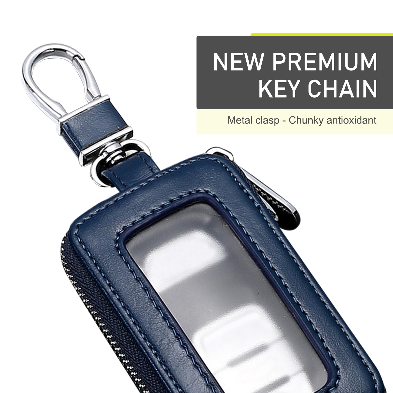 Paquete de 1 funda para llave de coche, soporte para llave inteligente de coche, bolsa universal con cremallera, para la mayoría de coches y SUV, Azul Real, 1 PC