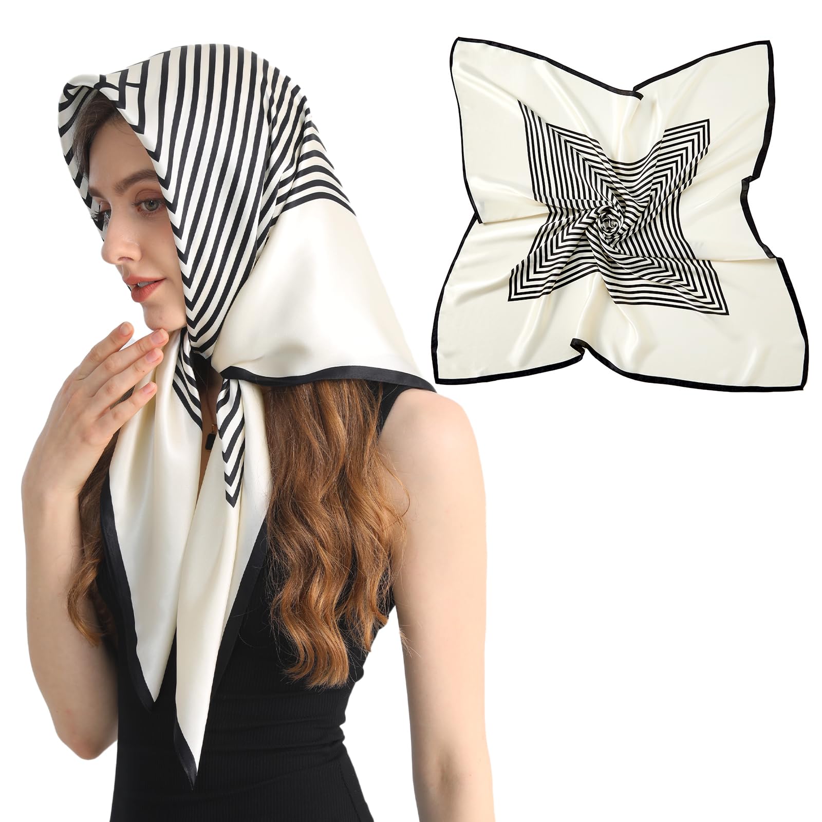 100% Mulberry Silk Head Scarf for Sleeping Square