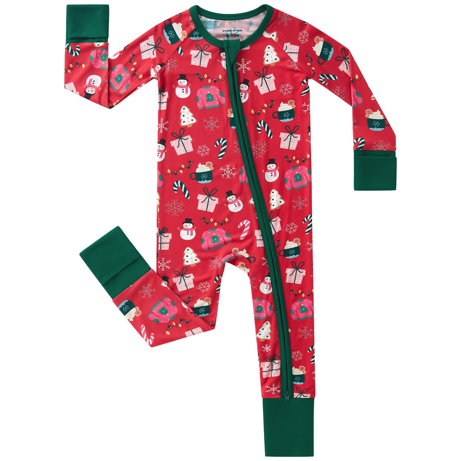 pureborn Baby Sleeper Viscose from Bamboo Zipper Footies Pjs 0-24 Months