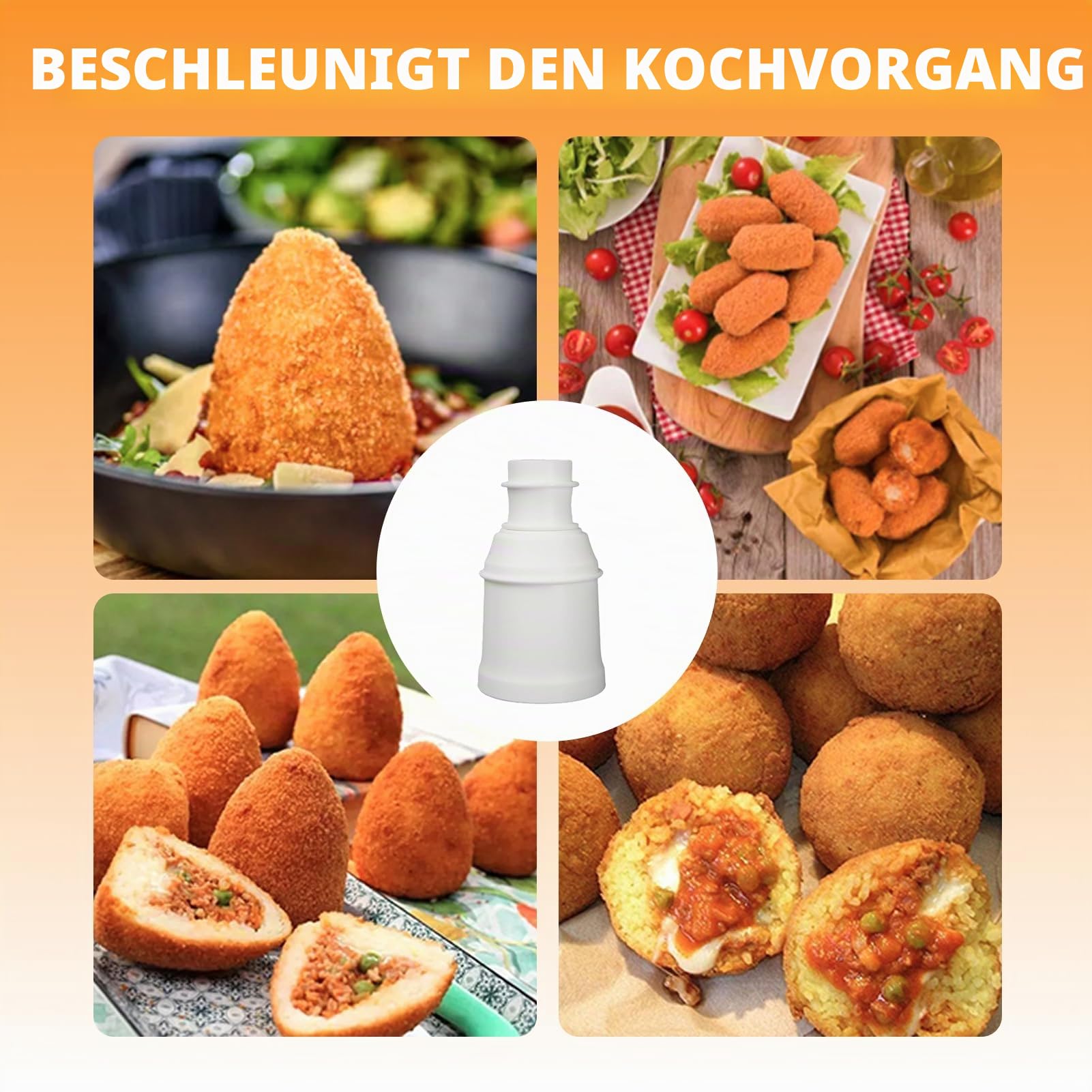 2 Stück Onigiri Form, 2 Form Arancini Maker, Onigiri Maker, Multifunktionale Reisbällchen 80-160g Fassungsvermögen, Ideal für Sushi, Fleischbällchen, Arancini und Vegane Bällchen