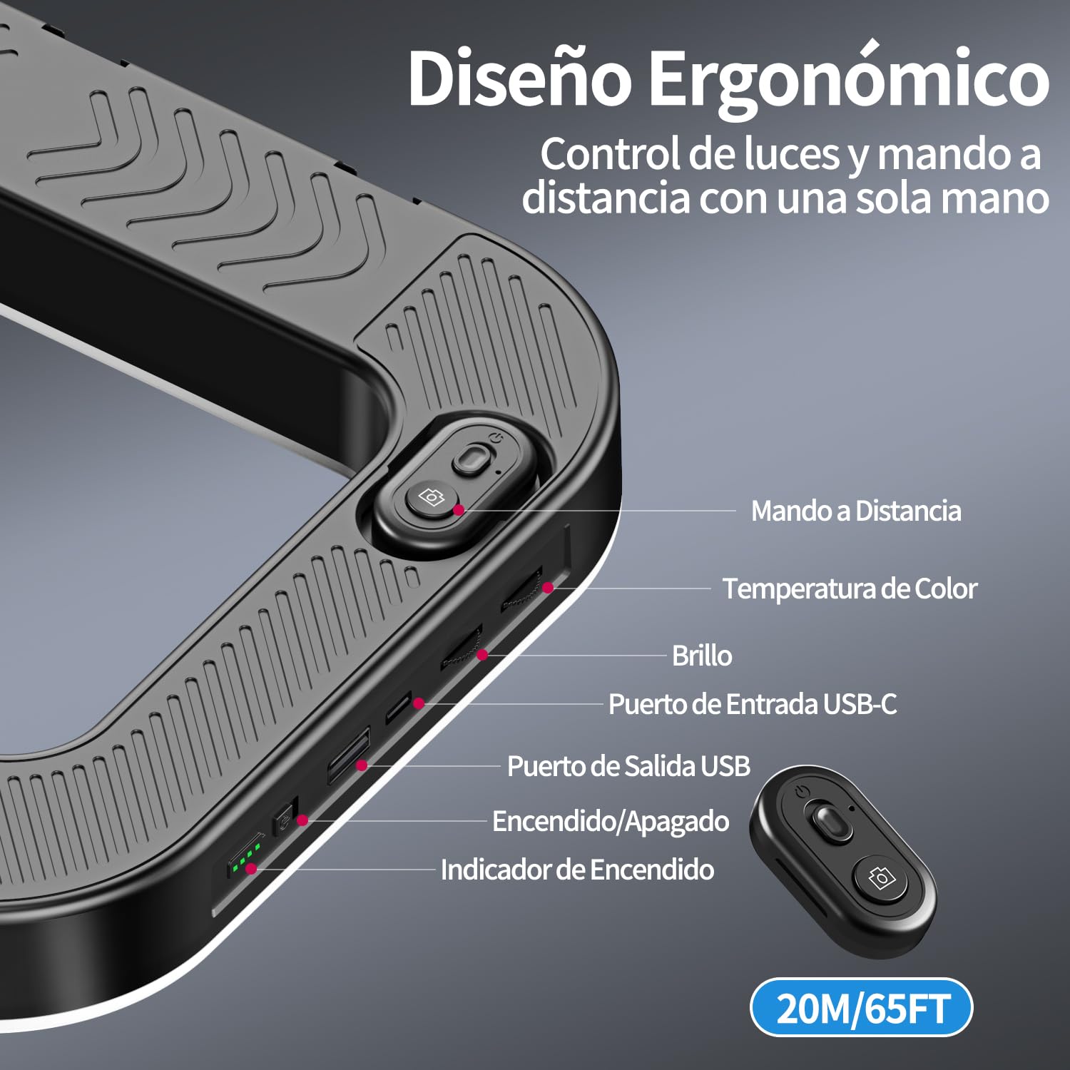 yAyusi Luz Celular para Grabar Video, Estabilizador de Teléfono Portátil con Luz, Anillo de Luz LED de 8000mAh para Selfie con Soporte Teléfono para Cámara, Cámara Acción, Vlog, TikTok, Youtube