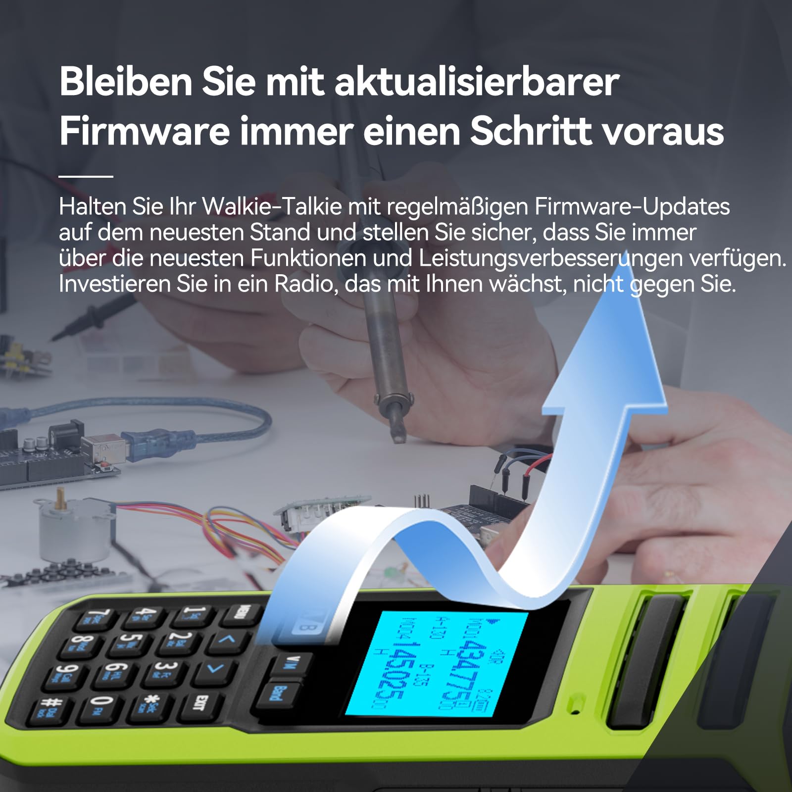 Retevis A3 CB Handfunkgerät Quadband, Funkgeräte mit Große Reichweite, AM/FM/SSB/AIR/CB RX, 999 Kanalnummer, 2500 mAh Akku, VFO Custom, Amateurfunkgerät mit Mikrofon für Reisen und Abenteuer (2 Stück)