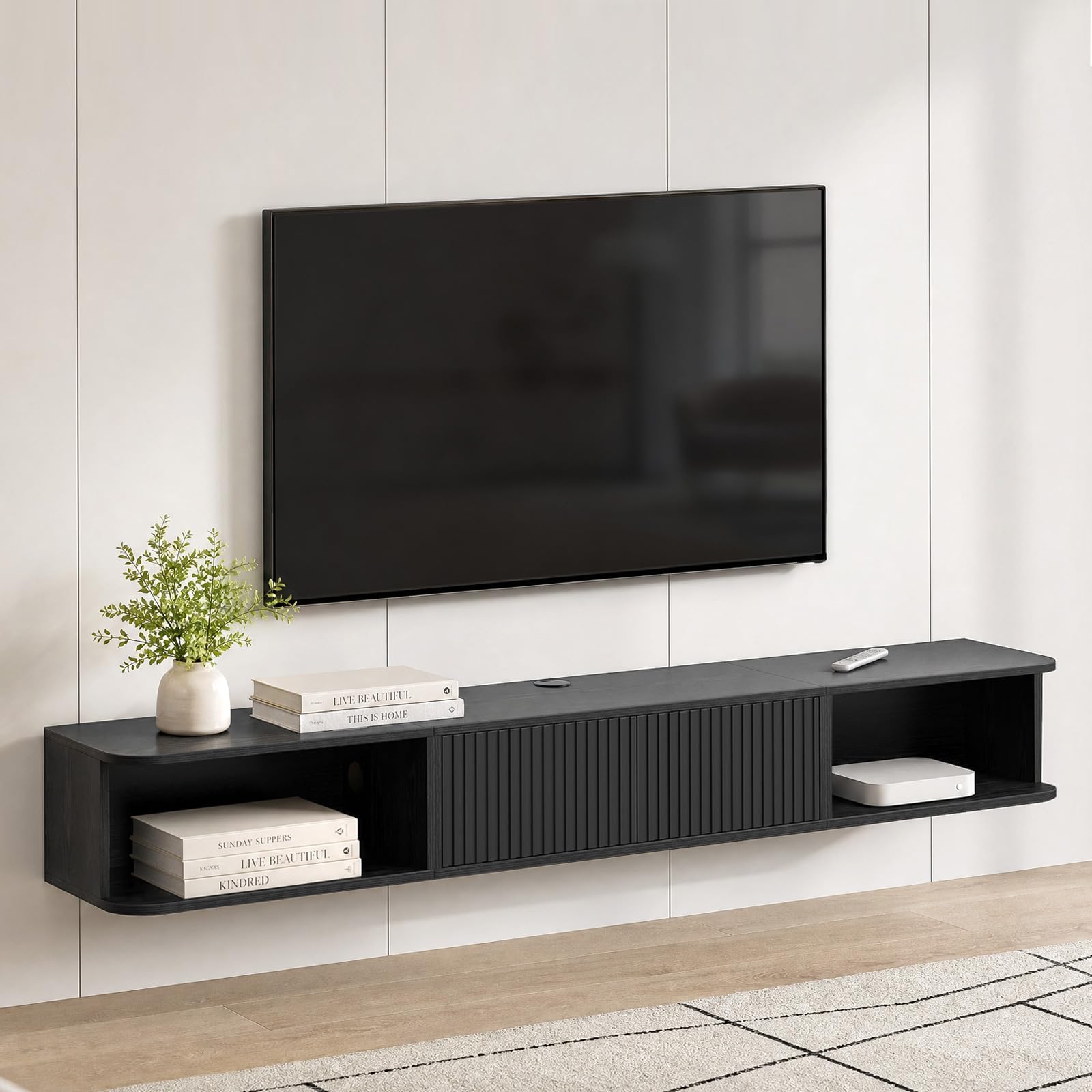 Skokliz Floating TV Stand for TVs up to 80'', Wall-Mounted TV Unit