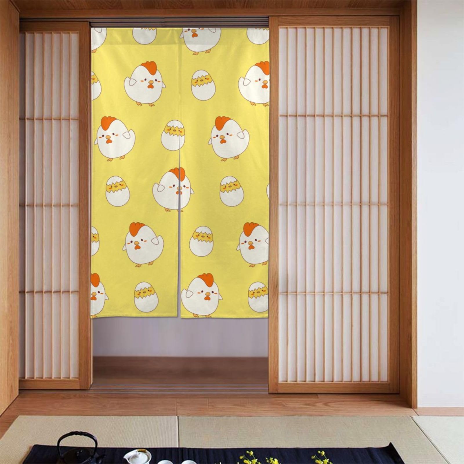 Amazon｜のれん イエロー ひよこ ヒヨコ ドアカーテン 暖簾 間仕切り