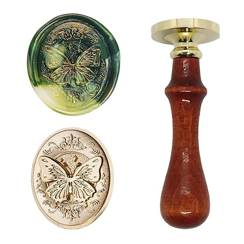 Sello de cera con sello de mariposa en relieve 3D para sellado de invitaciones de boda