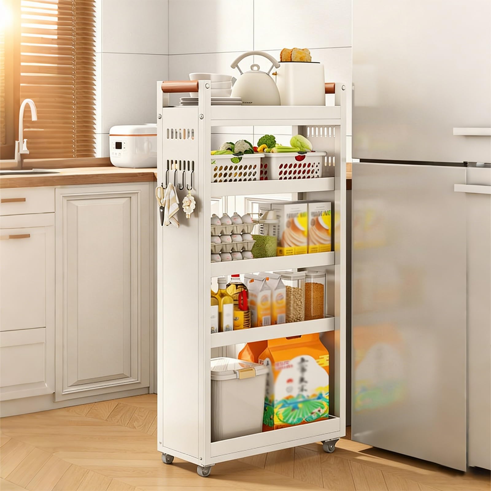 Étagère de cuisine mobile gain de place pour un salon ou bureau ordonné
