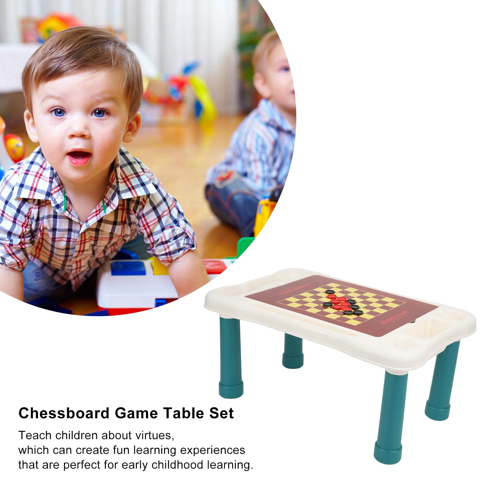 Set di Giochi da Tavolo 8 in 1 con Giochi Classici per Divertimento in Famiglia Tavolo Portatile per Bambini 3+ Plastica di Alta qualità