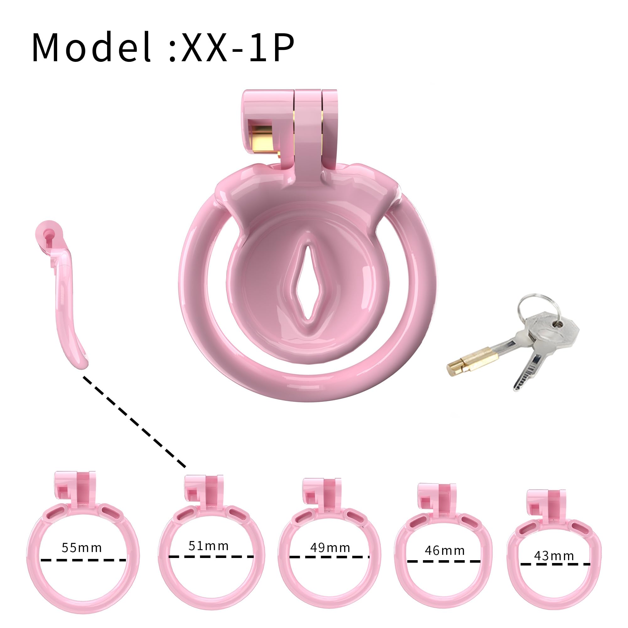 Chastity Cage Uomo Gabbia Pene Sissy Cintura Di Castità Maschile Cock Cage Erotitici Sexy Per Coppie (Flat-1,Pink)