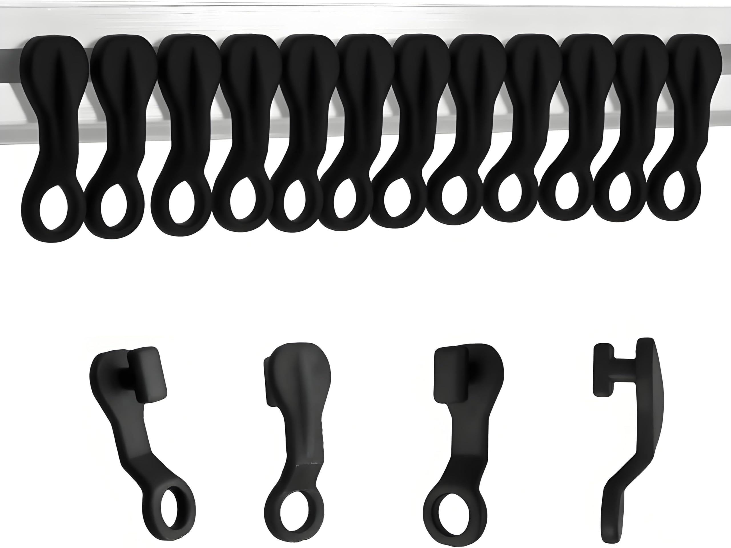 Tivleed Black Curtain Track Gliders, Curtains Rail Gliders, Curtains Glider Hooks, 30 Pack Plastic Curtain Track Runners Hooks For Smooth Opening, Strong And Durable