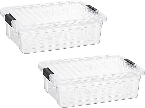 Miniatura 68 de Superio Cajas de almacenamiento transparentes con tapas, contenedores de plástico de 8.75 cuartos de galón para organizar, cajas apilables, sin BPA,