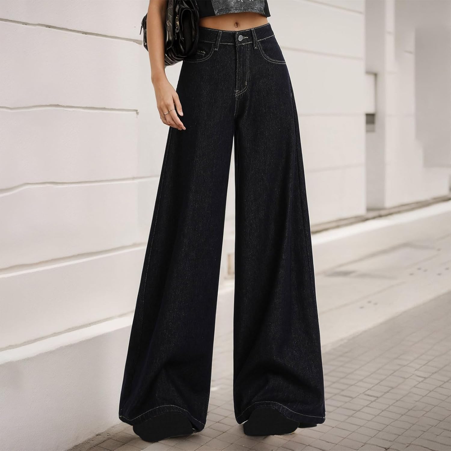 Wide Leg Jeans for Women 2024 Fashion Y2k Streetwear Baggy Denim Pants Teengirls Cool Parachute Cargo Denim Trousers