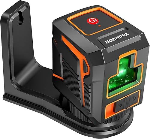 Láser de línea cruzada autonivelante de nivel GOCHIFIX de 100 pies, nivel láser cruzado verde con modo manual, impermeable IP54 para colgar fotos y