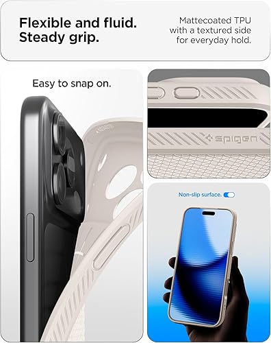 Vista 80 de Spigen Liquid Air - Funda diseñada para iPhone 13 Pro Max (2021), color negro mate