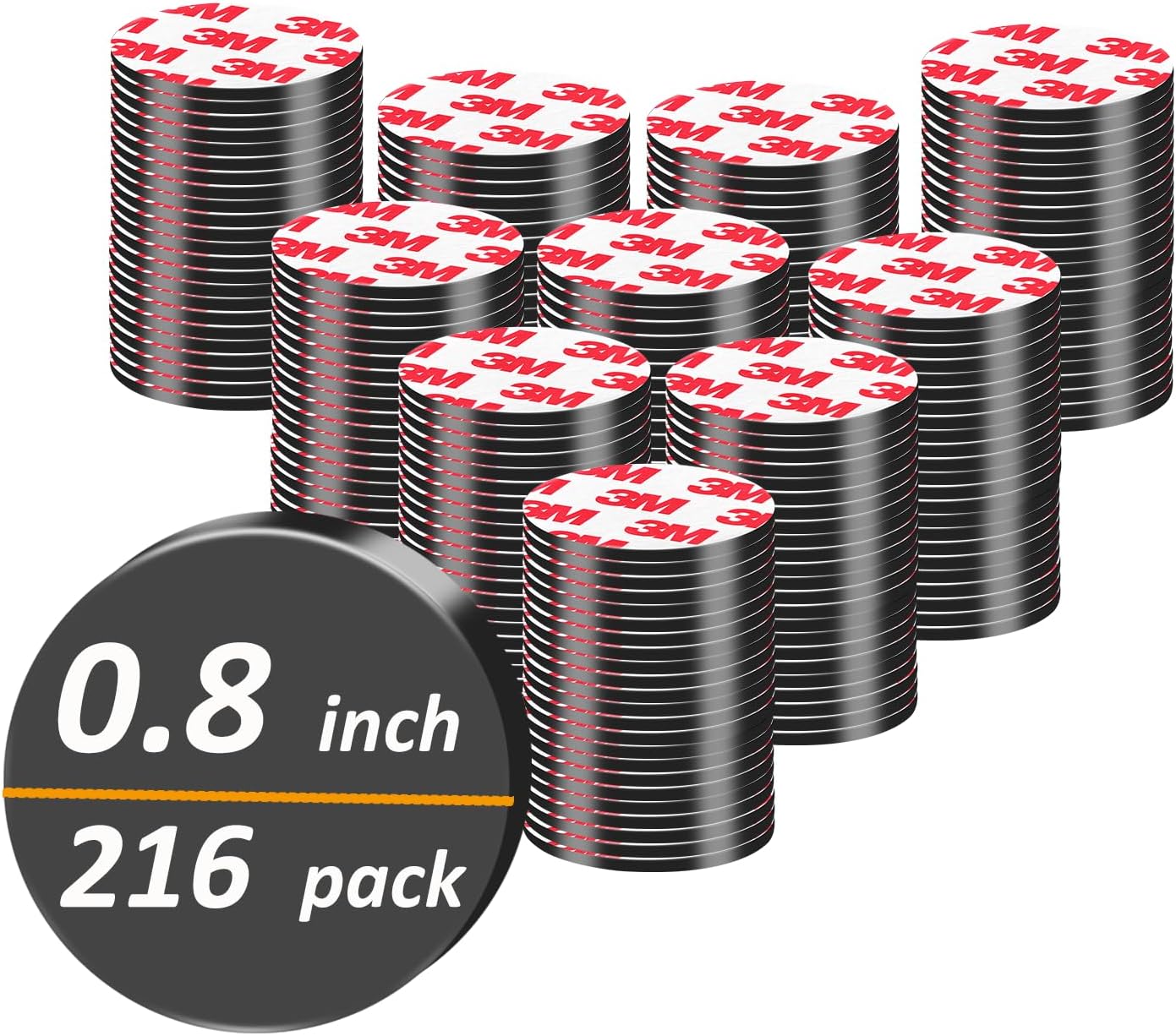 216Pack, Dia 0.8" /20mm Round Magnet Dots Stickers for Crafts, Mini Magnetic Tape with Adhesive Backing, Anisotropy Magnets Peel and Stick for DIY Art Projects