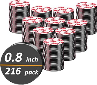 216Pack, Dia 0.8" /20mm Round Magnet Dots Stickers for Crafts, Mini Magnetic Tape with Adhesive Backing, Anisotropy Magnets Peel and Stick for DIY Art Projects