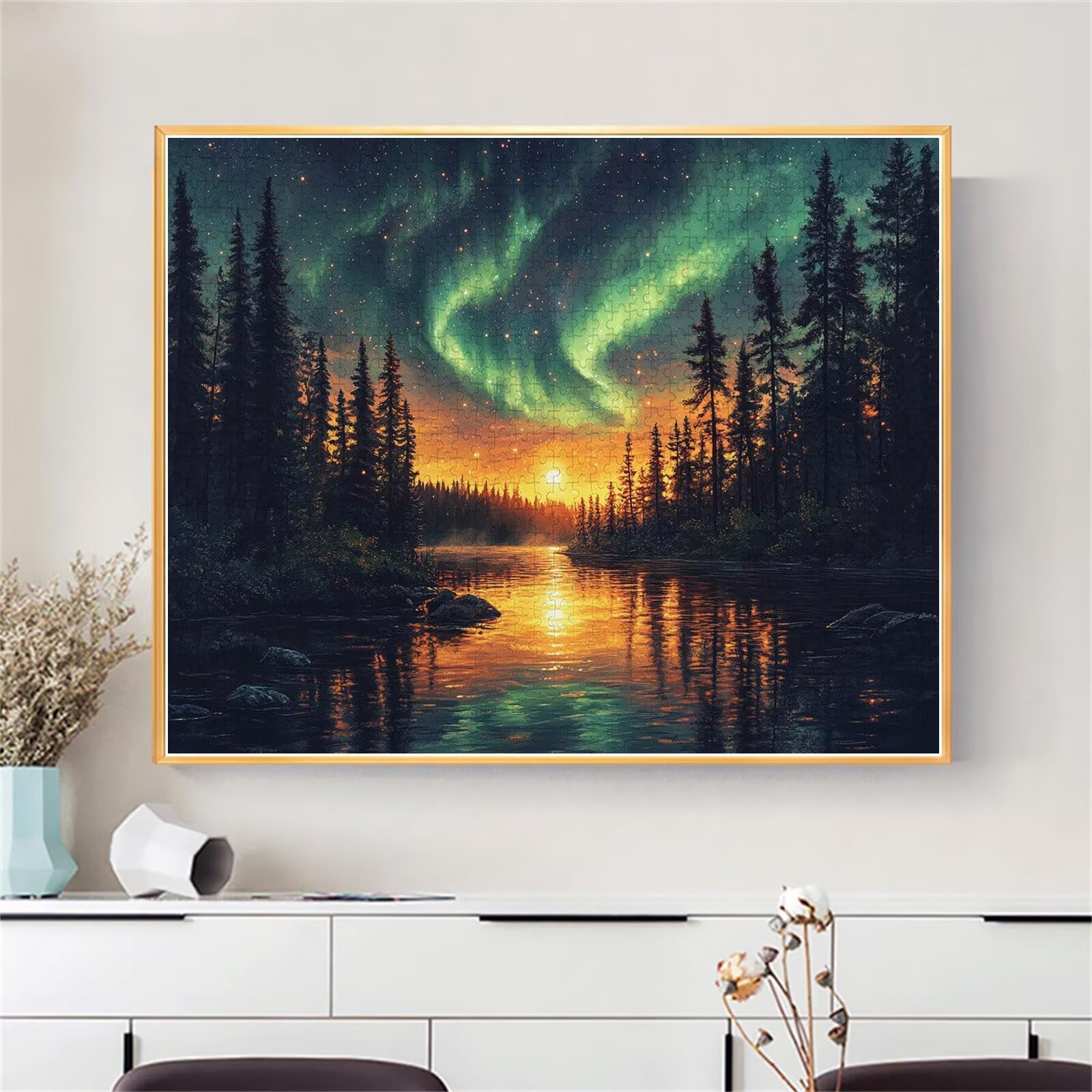 Puzzle Erwachsene 3000 Teile Aurora Landschaft Educa Jigsaw für Kinder ab 8 Jahren Mädchen Jungen, Erwachsene Impossible Klassische Puzzles Schwer, Anspruchsvoll Spielspaß, Geschenke 81x122cm t-372
