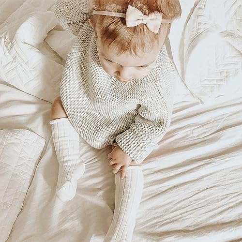 Miniatura 4 de Fancy Clouds Lazos y diademas para bebé, paquete de 10 cintas elásticas de nailon suave para el pelo para recién nacidos, bebés, niños pequeños,