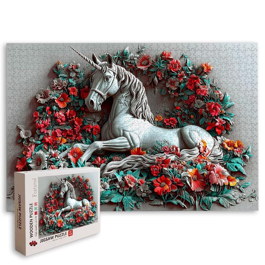 Puzzle Unicornio, Puzzle 1000 Piezas, Rompecabezas, Regalo Mujer -8232