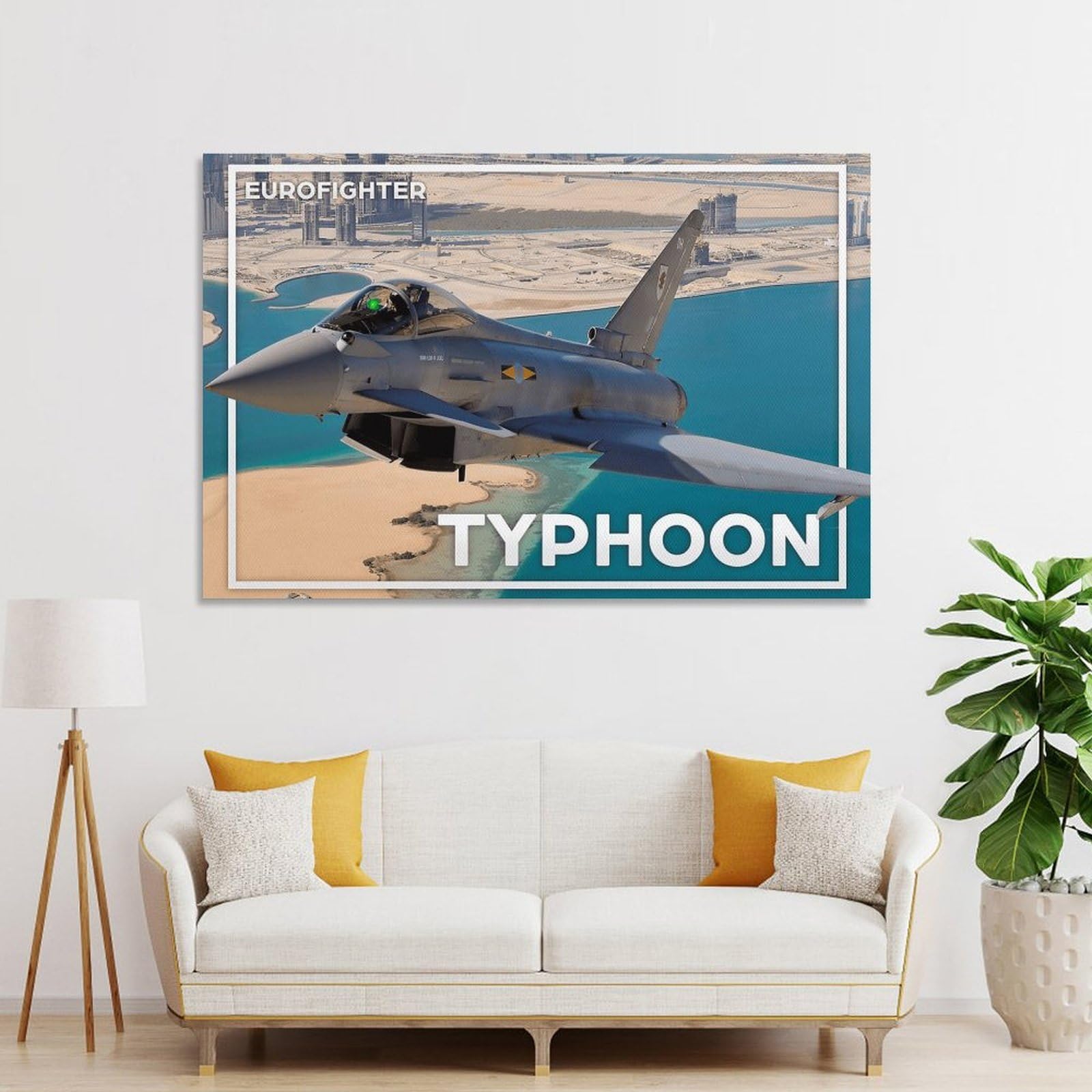 Junmoney Unframe-Style-10 Eurofighter Typhoon Fighter Jet Wall Decor Canvas Print, 24X36inch(60X90cm), For Lounge, Bedroom Or Personal Spaces, Thoughtful Wall Decor For Art Lovers