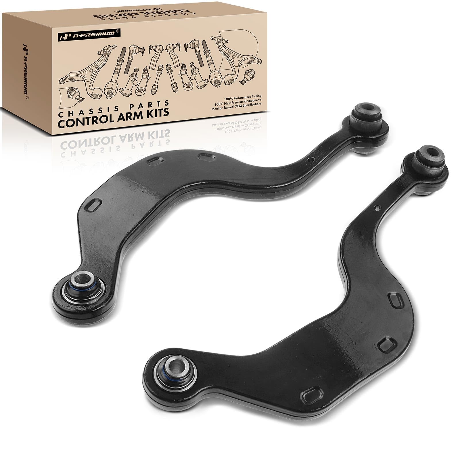 A-Premium 2 x Rear Upper Control Arm, with Bushing, Compatible with Chevrolet Traverse 09-17, GMC Acadia 07-16, Acadia Limited 17, Buick Enclave 08-17, Saturn Outlook 07-10