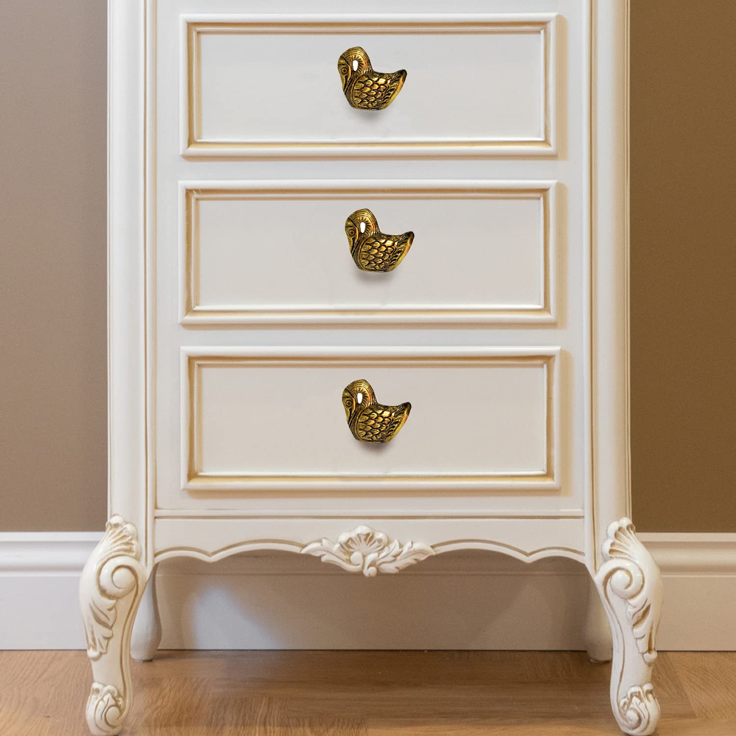 Perilla Home Set of 6 Swan Shape Knobs Kitchen Cabinet Cupboard Door Knobs Dresser Wardrobe and Drawer Pull (Gold) - Image 2