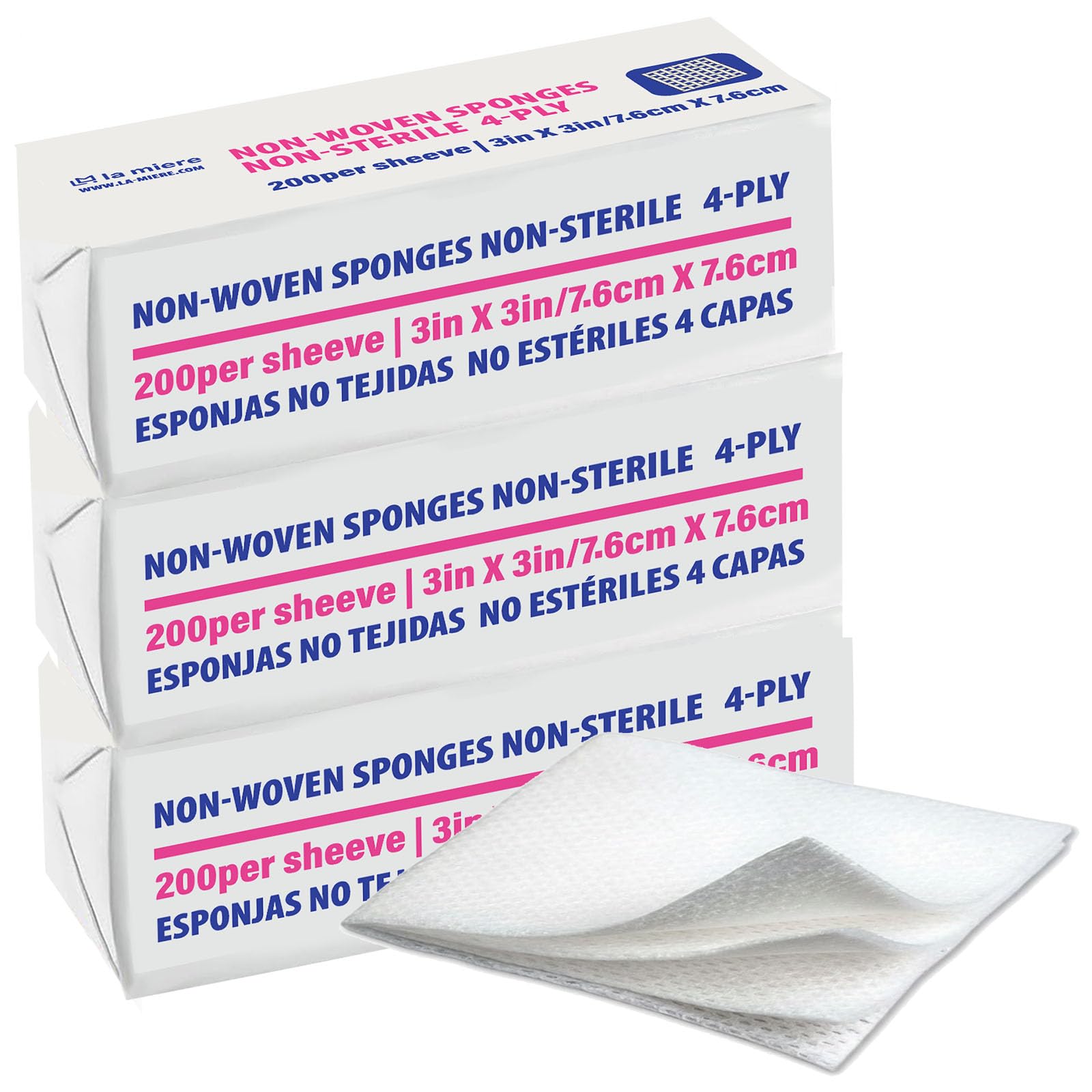 4"x4" 200 Pack Non-Woven Sponges 4-Ply Medical Sponges Non-Sterile — Amazon image 10