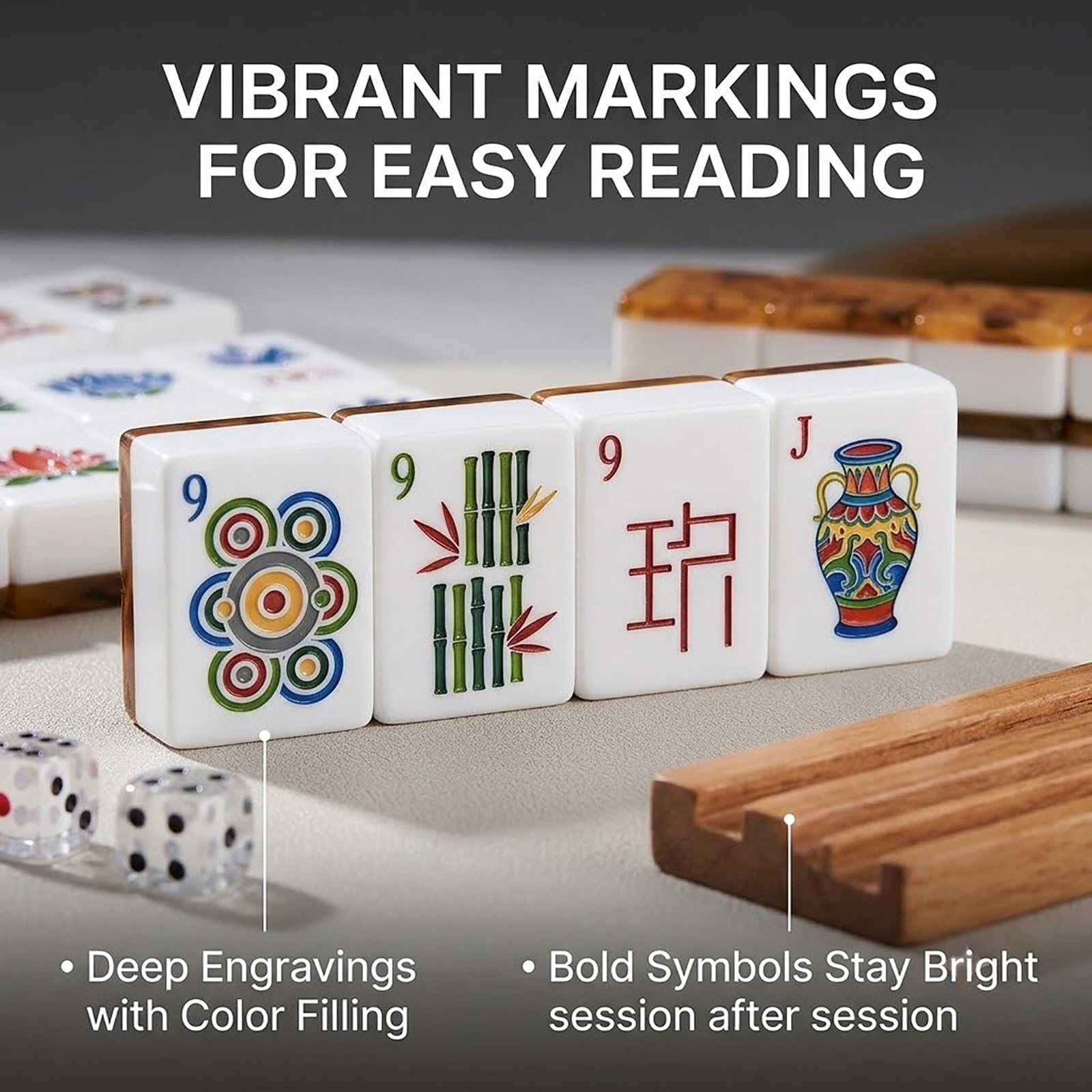 Set Mahjong a 4 strati 160 tessere - Gioco americano in acrilico premium con dadi e borsa(Blue purple)