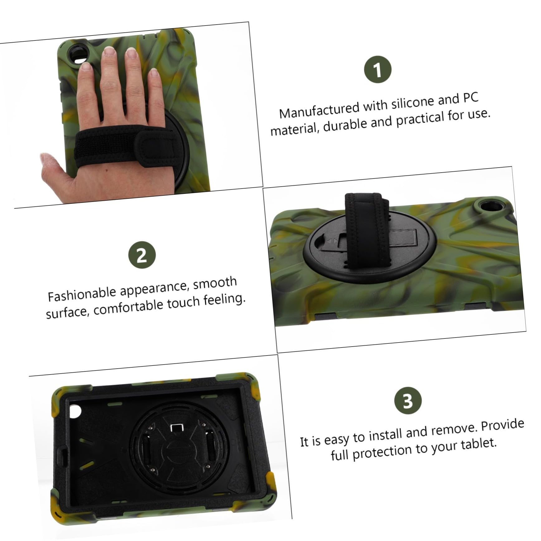Housoutil Custodia Protettiva Custodia Per Tablet In Silicone Copertura Per Il Trasporto Cavalletto Portaoggetti Guscio - Custodia In Silicone Per Tablet Piatto Pirate King M8 Per Ruotare