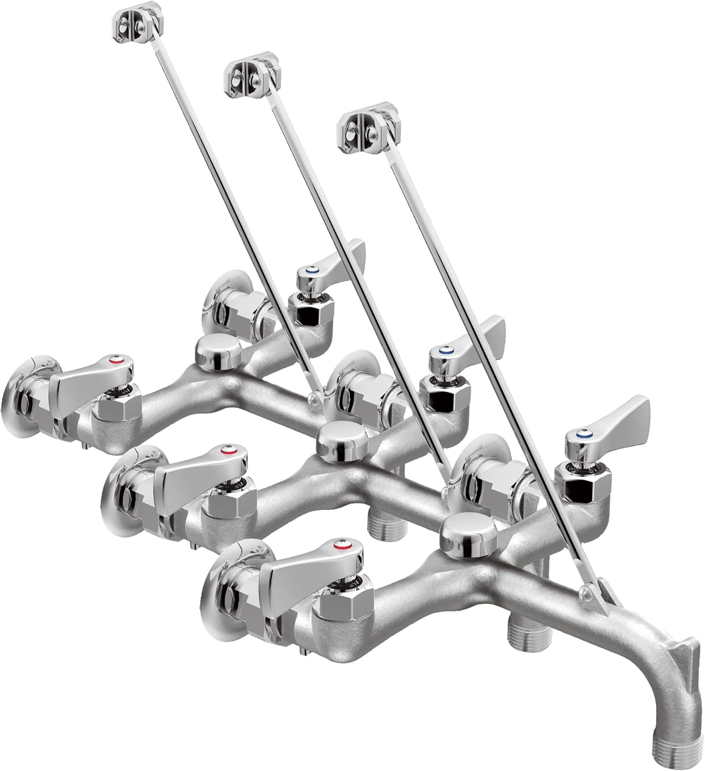 Moen 8230 Commercial M-DURA Two-Handle Service Sink Faucet with Vacuum Breaker, Rough Chrome (Pack of 3)