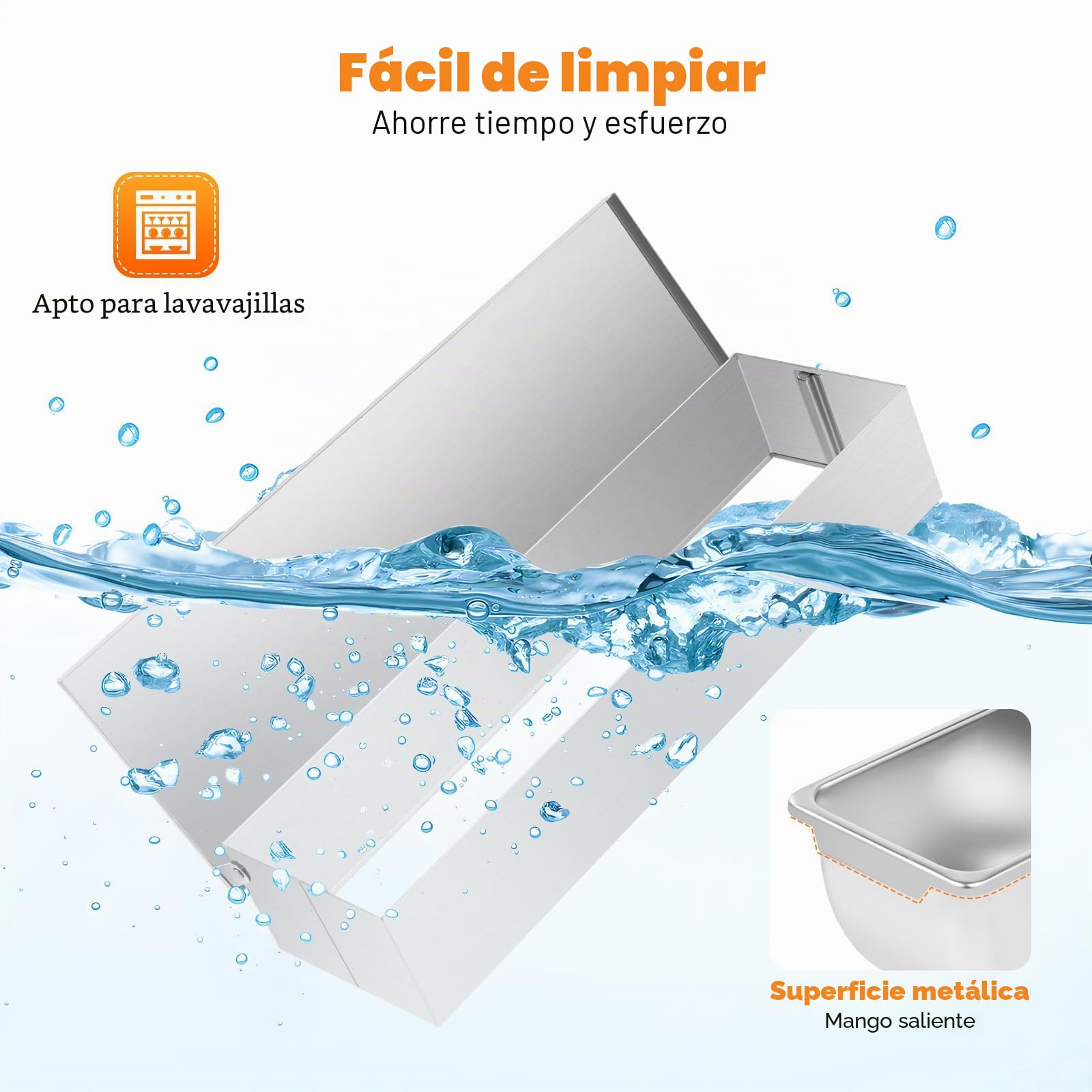 Contenedor para ingredientes de acero inoxidable, 6 compartimentos, con tapa, hermético, apilable, apto para lavavajillas, para gastro y cocina, buffet, ensalada, 46 x 15 x 9 cm
