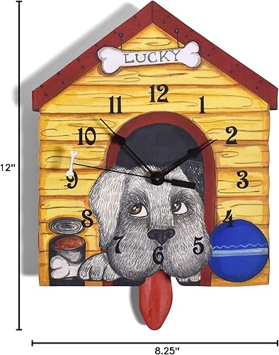 Miniatura 4 de Lucky Dog - Reloj de pared con péndulo, hecho a mano en los Estados Unidos