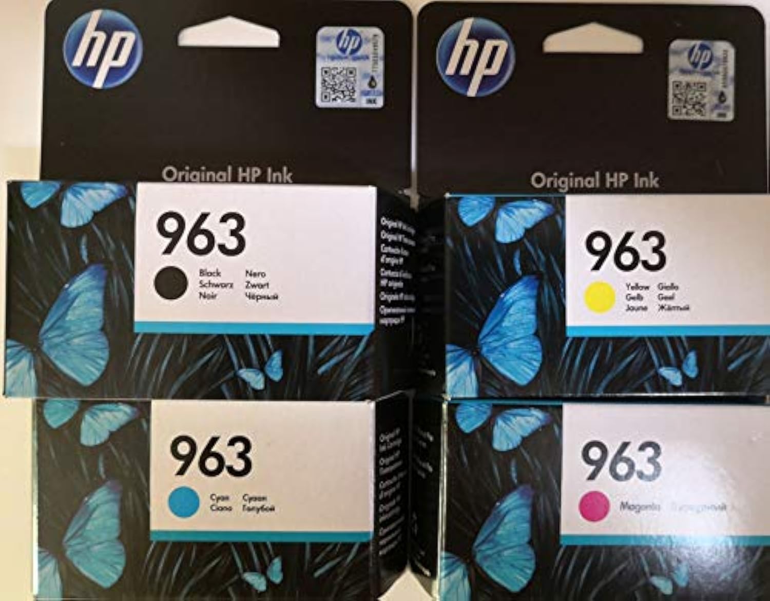 HP 963 Set of 4 Original Cartridges for HP Officejet Pro 9010, 9012, 9015, 9016, 9019, 9020, 9022, 9025