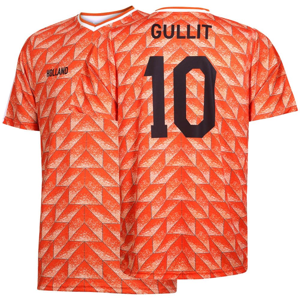 Kingdo Maglia da Calcio 88 Gullit - Olandese - Arancione - Bambino e Adulto - Ragazzi - Uomini - Maglietta Sportiva - Abbigliamento Sportivo