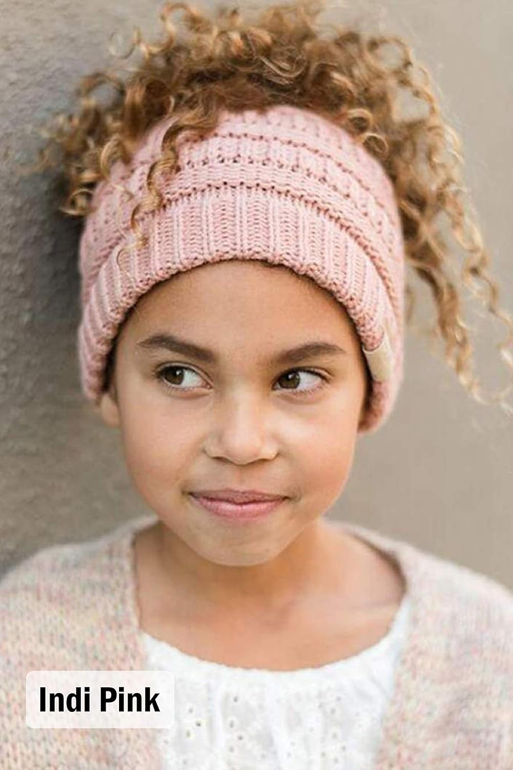 Kids Messy Bun Ponytail Winter Hat Girls Beanie Tail - Candy Pink: Clothing, Shoes & Jewelry