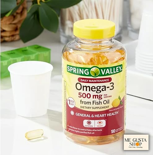 Miniatura 3 de Spring Valley - Suplemento dietético de mantenimiento diario Omega-3 de aceite de pescado, 500 mg, 180 unidades (paquete de 01), 180 en total +