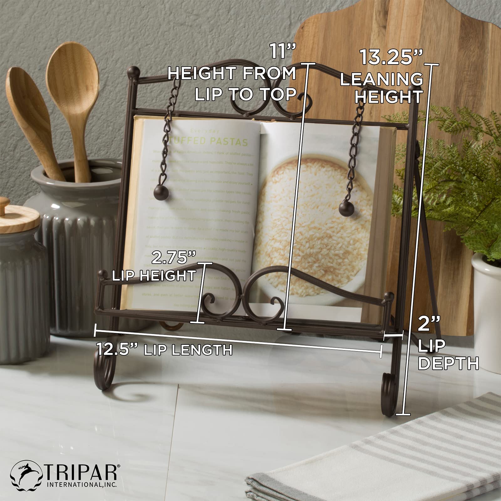 Tripar Cookbook Stand - Keep Books Within Reach -2