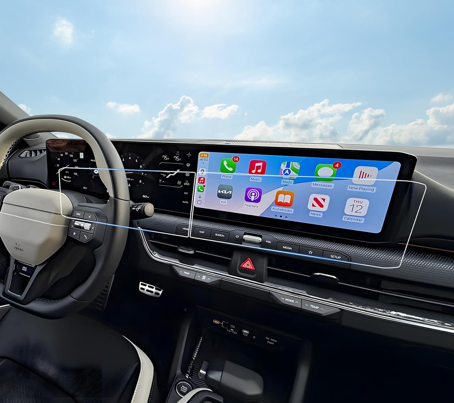 SHAOHAO 6 Pcs for 2026 Hyundai Ioniq 9 Screen Protector for 2026+ Hyundai Ioniq 9 Accessories (S/SE/SEL/Limited/Calligraphy/Calligraphy Design) Panoramic Screen & AC Display HD Clear Anti Fingerprint