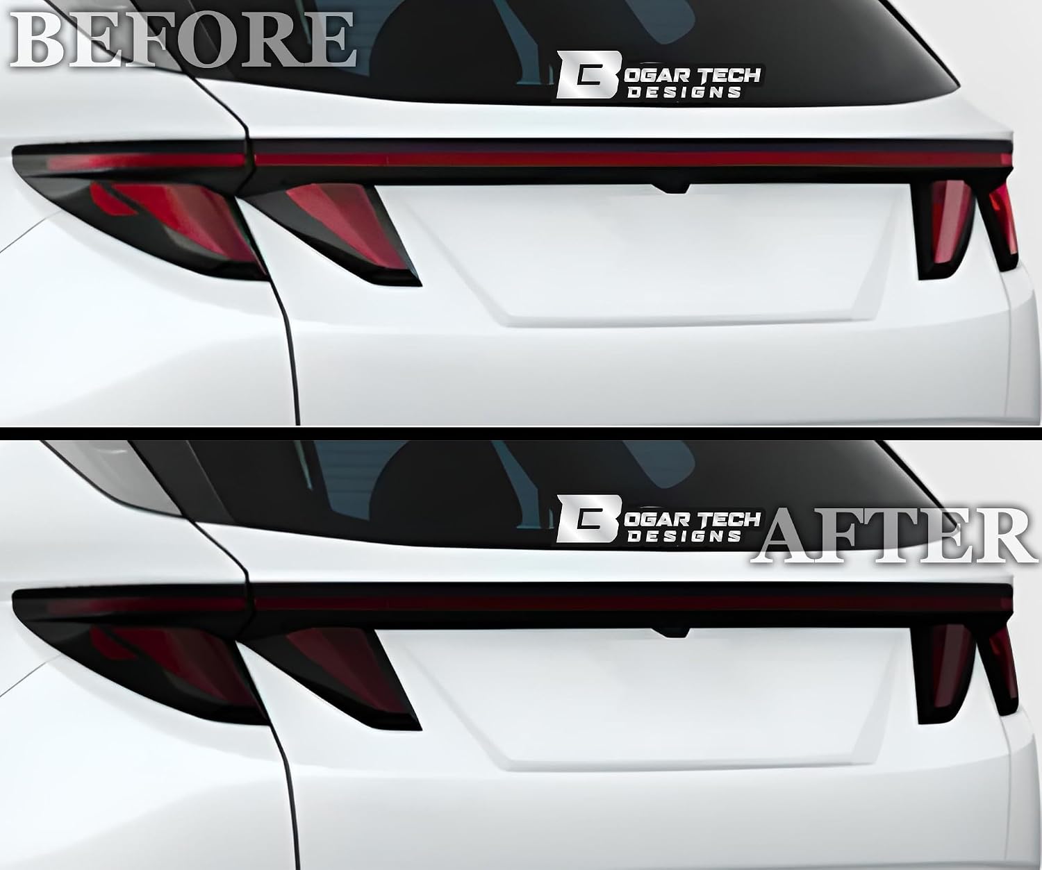 BOGAR TECH DESIGNS Precut Made for Hyundai Tucson 2022-2024 Full Headlight Taillight Reflector Sidemarker Tint Kit, Dark Smoke