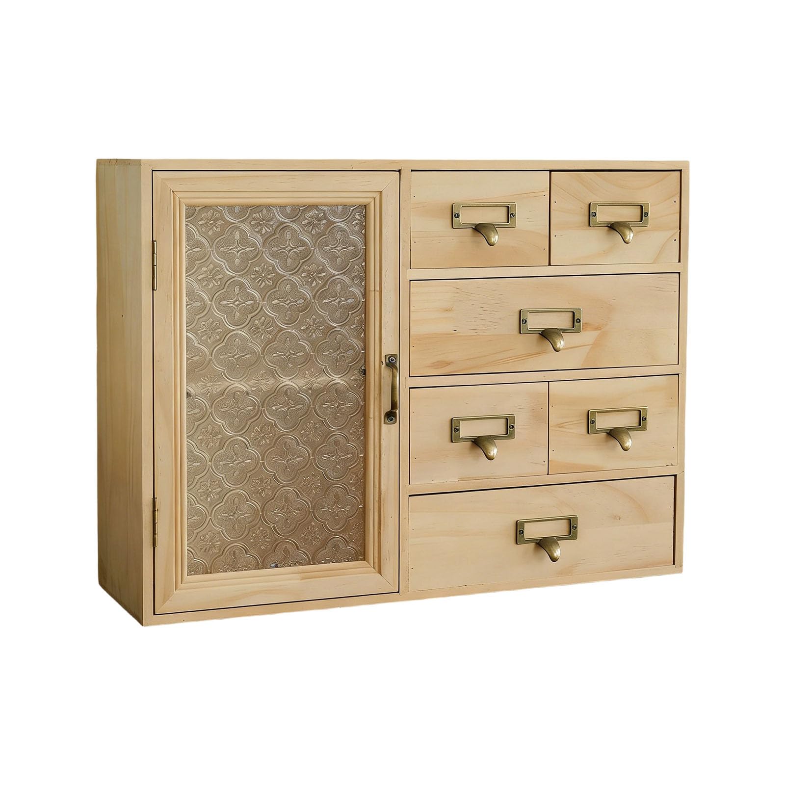 Hsioluted Spacious Wooden Tea Set Organizers for Countertop Featuring Natural Grains Storage Box Wood Tea Set