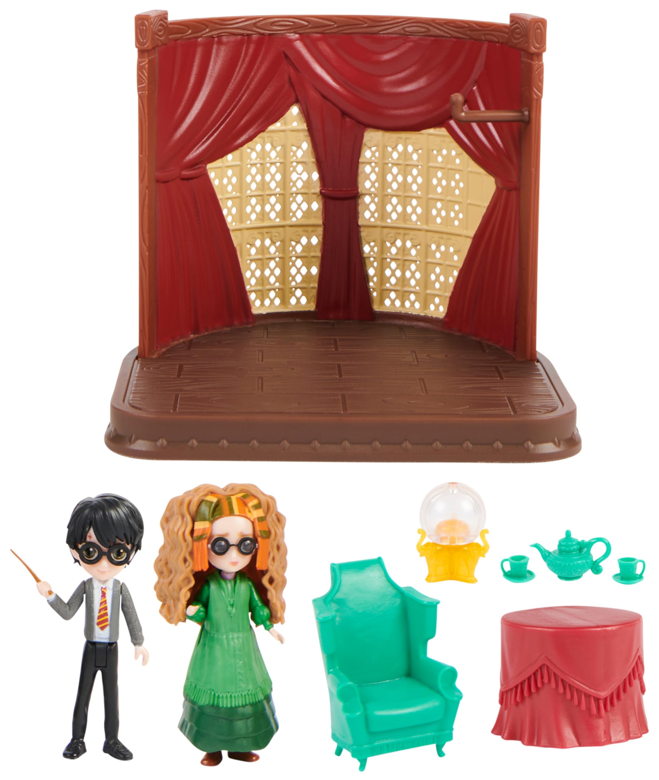 HARRY POTTER - PLAYSET COURS DE DIVINATION MAGICAL MINIS WIZARDING WORLD - Coffret Univers Magique Cours De Divination Avec 2 Figurines Exclusives Et 6 Accessoires - Jouet Enfant 6 ans et +