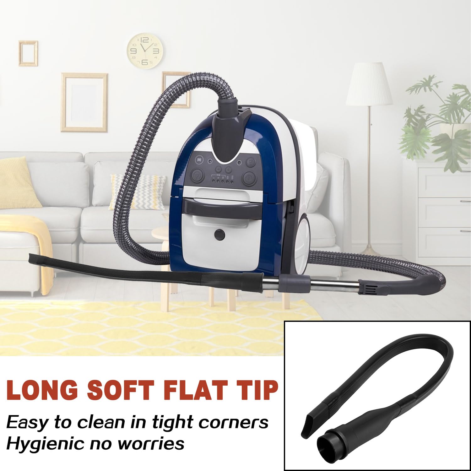 Ugello Aspirapolvere Per Fessure 62cm - Adattatore Universale 32/35mm - Per Pulizia Sotto Mobili E Auto - Foto 8