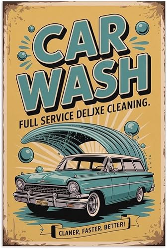 Deluxe Car Wash Service Full Service Vintage Poster Retro Auto Cleaning Wall Art for Garage Or Coffee Bar Printing Posters Unframe-style disponible en Yaxa Colombia