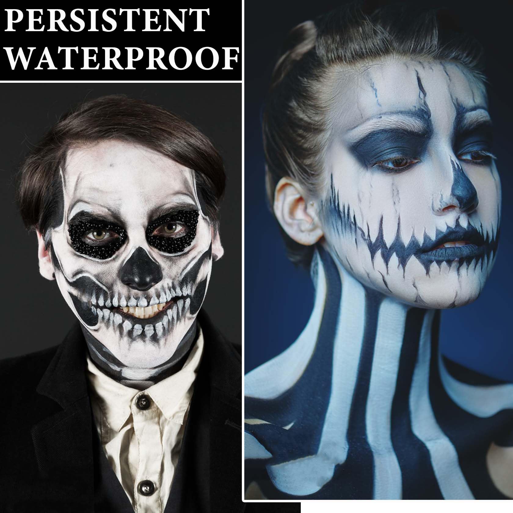 Barra de pintura negra para rostro y cuerpo, ojo de alta pigmentación, barra negra de larga duración, lápiz labial negro mate, impermeable, para Halloween, fiestas de disfraces, zombi, cosplay 3