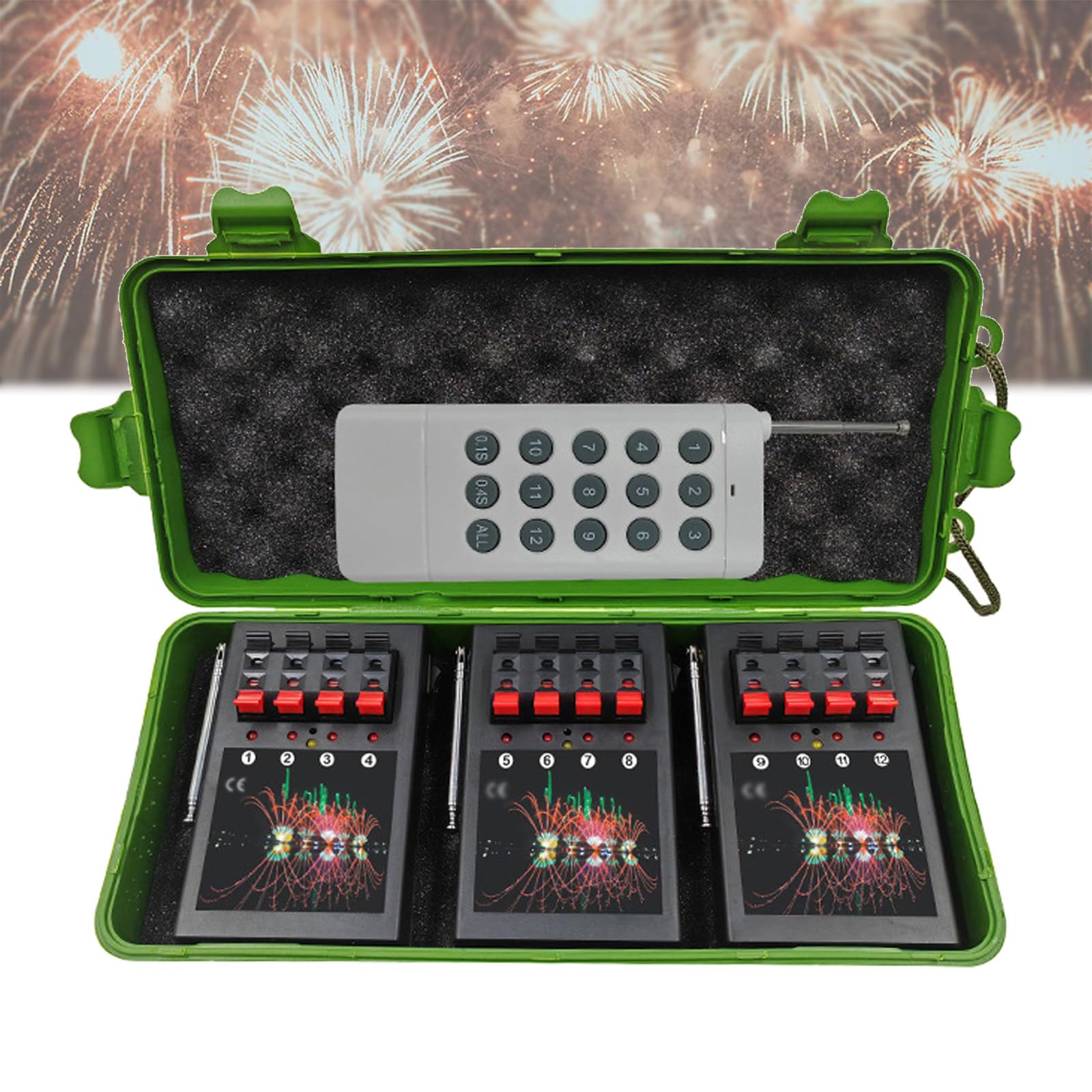 Sistema di sparo wireless per fuochi d'artificio – Sistema di accensione espandibile alimentato a batteria per matrimoni, feste e hotel, ecologico, comando a distanza per palcoscenico