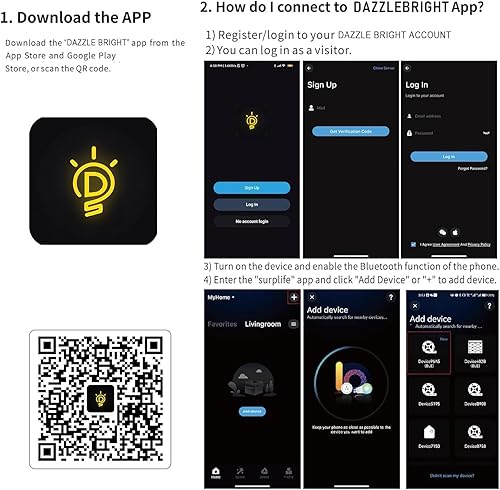 Miniatura 7 de Dazzle Bright Luces inteligentes para árbol de Navidad, 448 luces LED que cambian de color con control remoto y aplicación, 8.2 pies x 16 líneas RGB